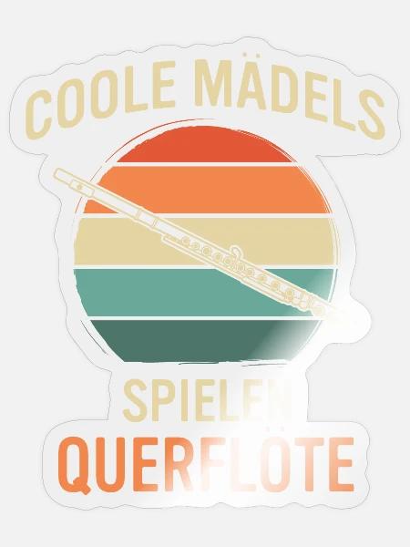 Querflöte Querflötenspieler Querflötist - Sticker Größe S (10 x 10 cm) - Transparent glänzend