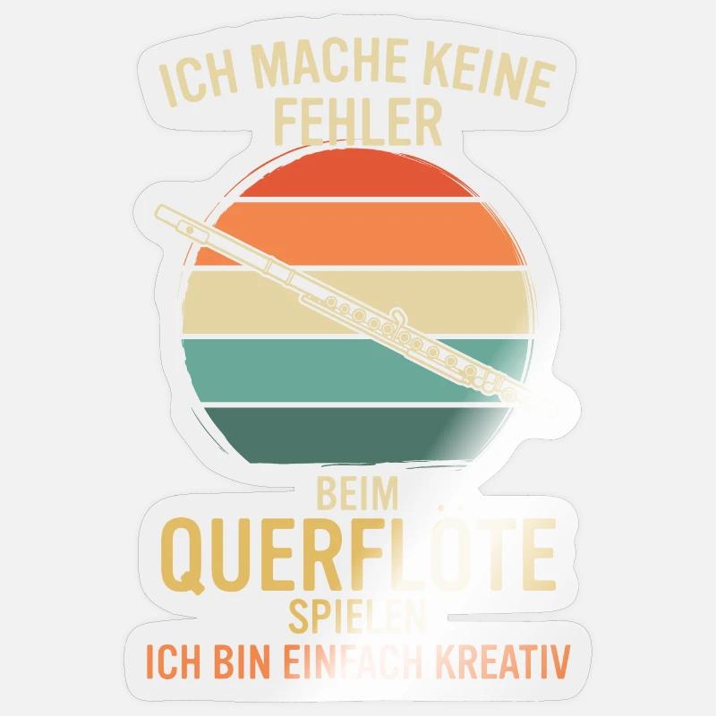 Querflöte Querflötenspieler Querflötist Sticker Größe S (10 x 10 cm)