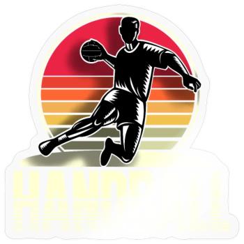 Handball Handballer - Sticker Größe S (10 x 10 cm) - Transparent glänzend - Vorne