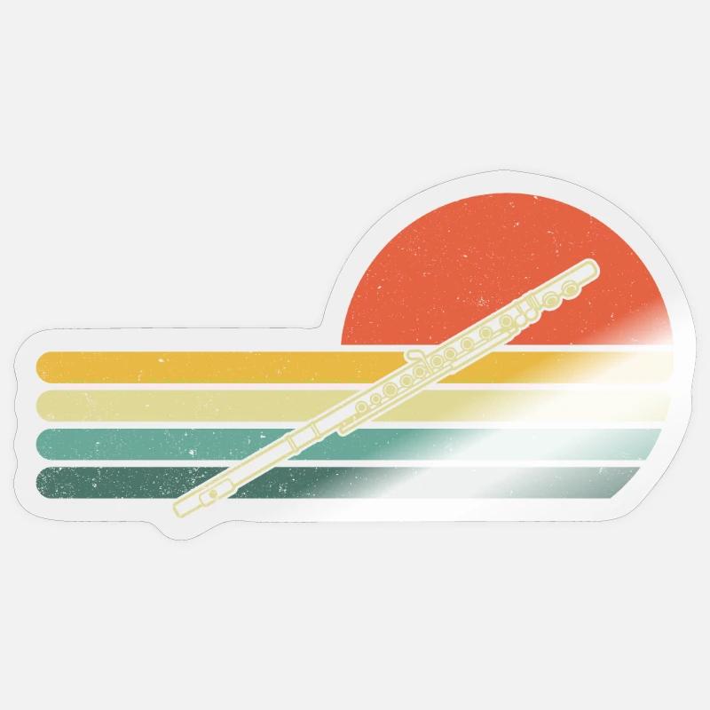 Querflöte Querflötenspieler Querflötist Sticker Größe S (10 x 10 cm)