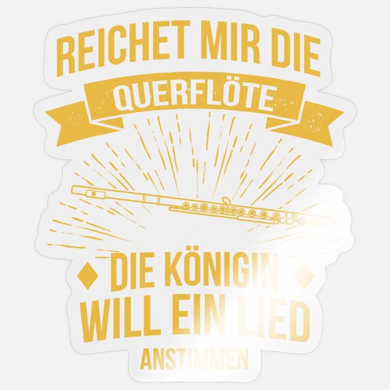 Querflöte Querflötenspieler Querflötist - Sticker Größe S (10 x 10 cm) - Transparent glänzend