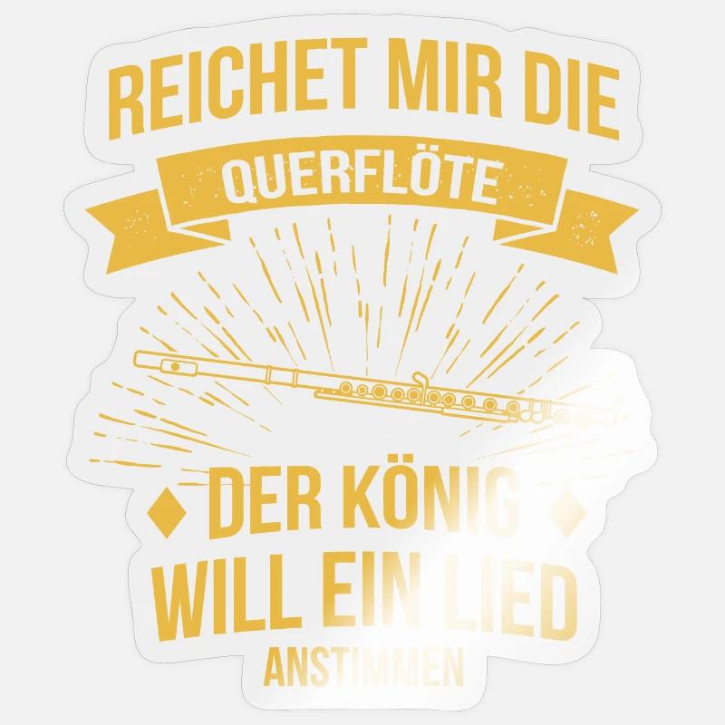 Querflöte Querflötenspieler Querflötist Sticker Größe S (10 x 10 cm)