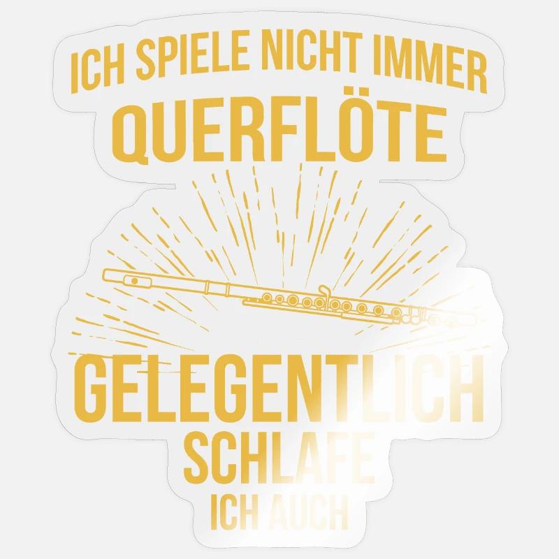 Querflöte Querflötenspieler Querflötist Sticker Größe S (10 x 10 cm)