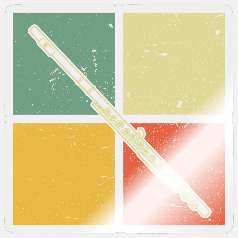 Querflöte Querflötenspieler Querflötist Sticker Größe S (10 x 10 cm)