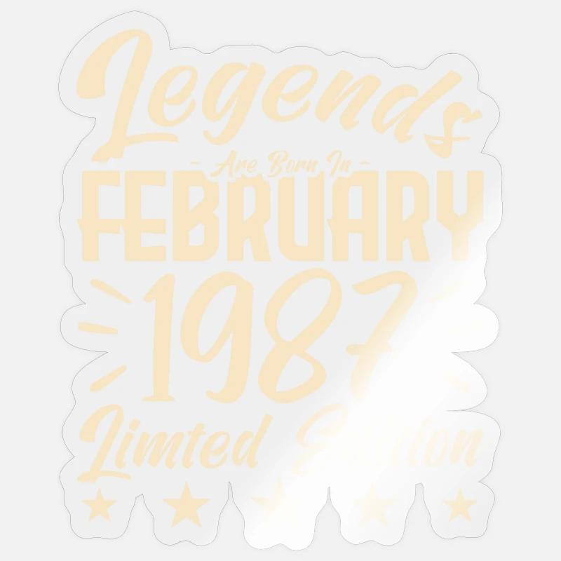1987 Geburt. Geburtstagsgeschenk. Sticker Größe S (10 x 10 cm)