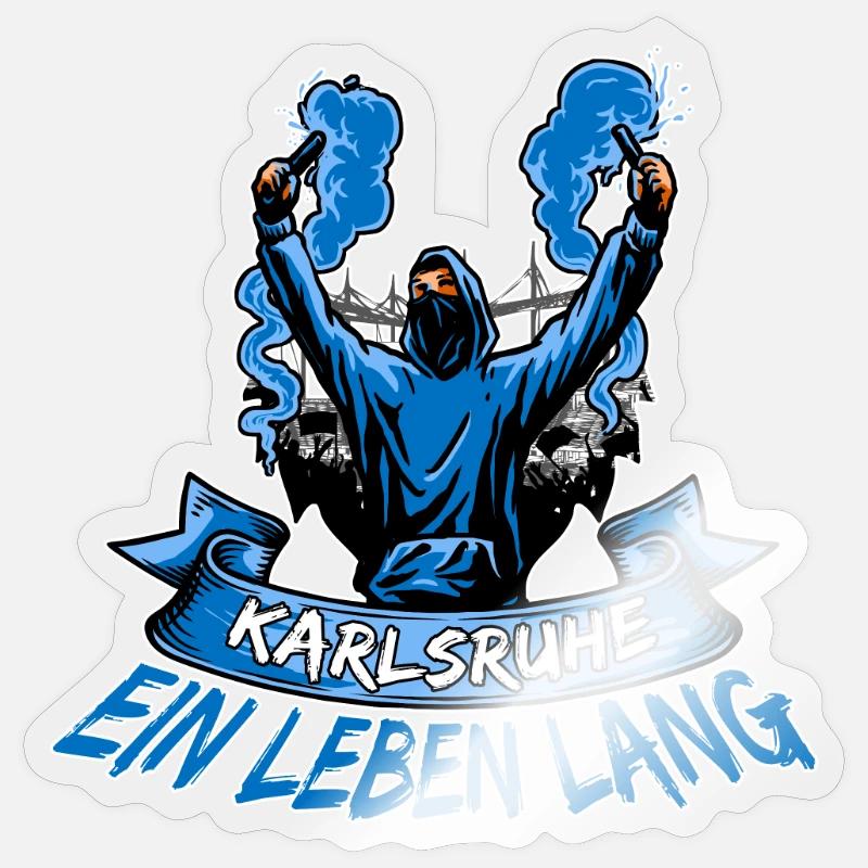 Karlsruhe ein Leben lang - Sticker Größe S (10 x 10 cm) - Transparent glänzend
