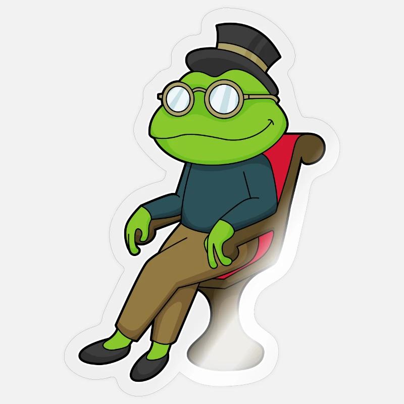 Chaise Frog - Sticker taille S (10 x 10 cm) - brillant transparent