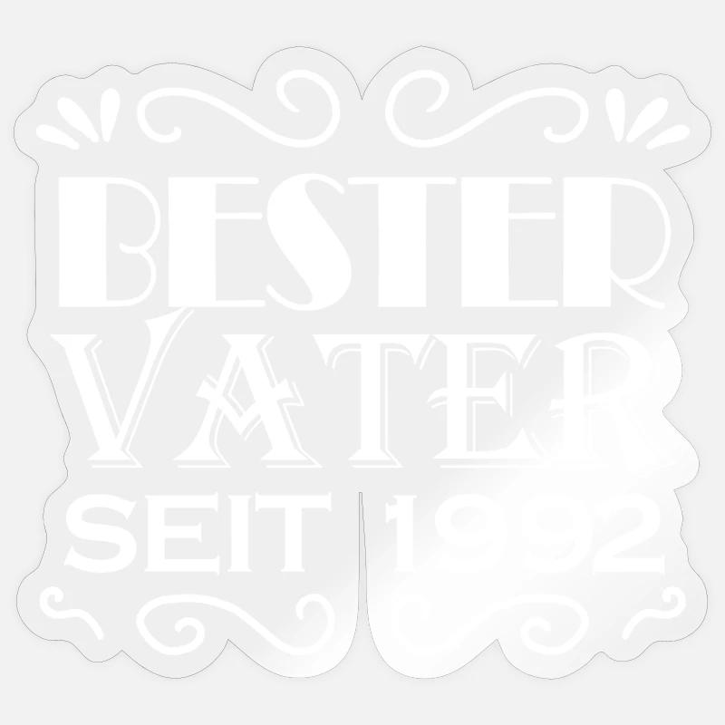 Bester Vater seit 1992 - Sticker Größe S (10 x 10 cm) - Transparent glänzend