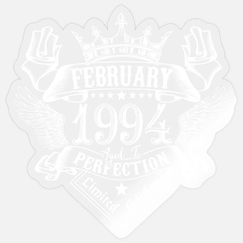 Février 1994 | Février 1994 anniversaire 1994 - Sticker taille S (10 x 10 cm) - brillant transparent