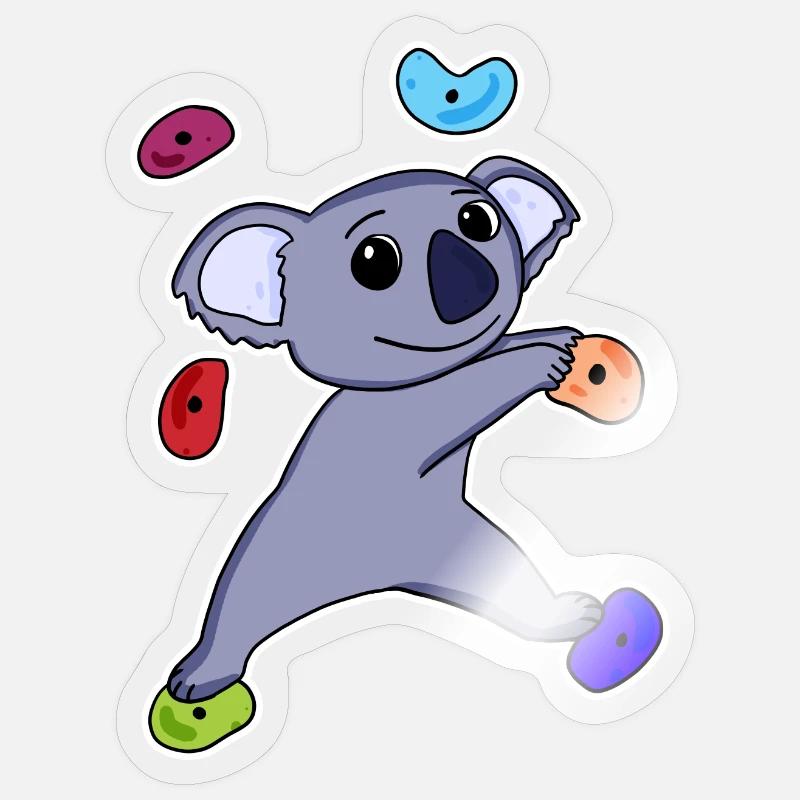 Climbing Koala - Sticker Größe S (10 x 10 cm) - Transparent glänzend