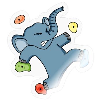 Climbing Elefant Motiv - Sticker Größe S (10 x 10 cm) - Transparent glänzend - Vorne