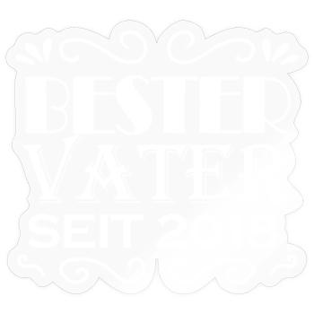 Bester Vater seit 2018 - Sticker Größe S (10 x 10 cm) - Transparent glänzend - Vorne