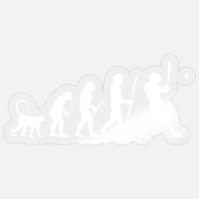 Evolution of baseball - Sticker size S (10 x 10 cm) - transparent glossy