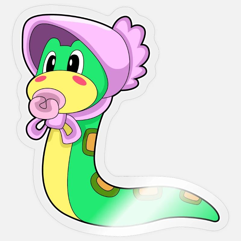 Sucette Serpent Bébé - Sticker taille S (10 x 10 cm) - brillant transparent