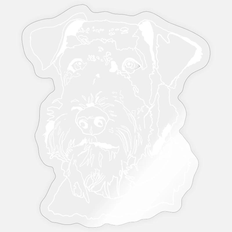 Airedale Terrier - Sticker taille S (10 x 10 cm) - brillant transparent