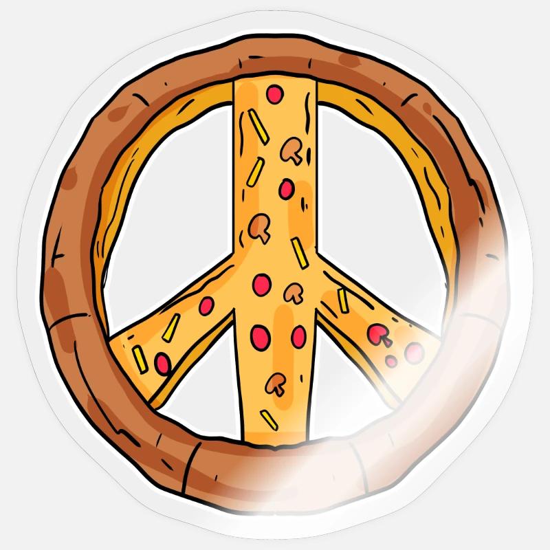 Peace Pizza Frieden - Sticker Größe S (10 x 10 cm) - Transparent glänzend