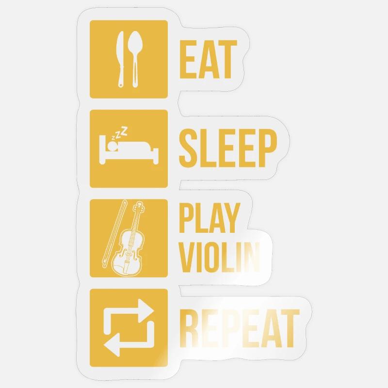 Violin Violinist Violinist - Sticker size S (10 x 10 cm) - transparent glossy