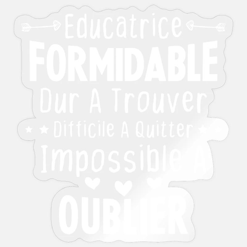 Éducatrice formidable cadeau Éducatrice d'école - Sticker taille S (10 x 10 cm) - brillant transparent
