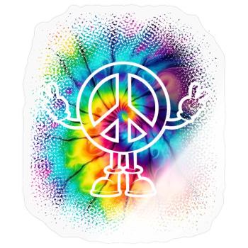 Peacezeichen Friedenszeichen Tie Dye - Sticker Größe S (10 x 10 cm) - Transparent glänzend - Vorne