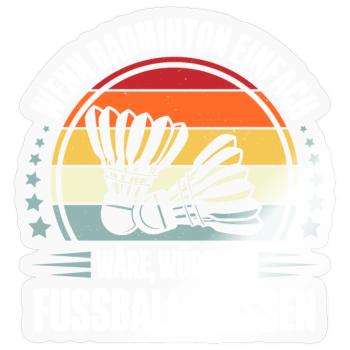 Badminton - Sticker Größe S (10 x 10 cm) - Transparent glänzend - Vorne