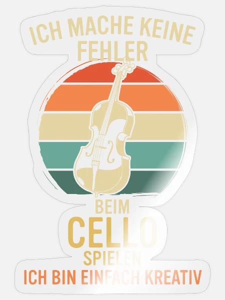 Cello Cellospieler Cellist - Sticker Größe S (10 x 10 cm) - Transparent glänzend