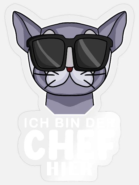 coole Katze - Britisch Kurzhaar Spruch - Sticker Größe S (10 x 10 cm) - Transparent glänzend