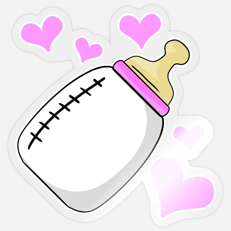 Tochter Milchflasche Mädchen Schwanger Geburt - Sticker Größe S (10 x 10 cm) - Transparent glänzend