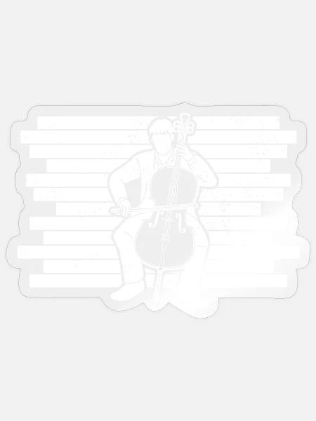 Cello Cellospieler Cellist - Sticker Größe S (10 x 10 cm) - Transparent glänzend