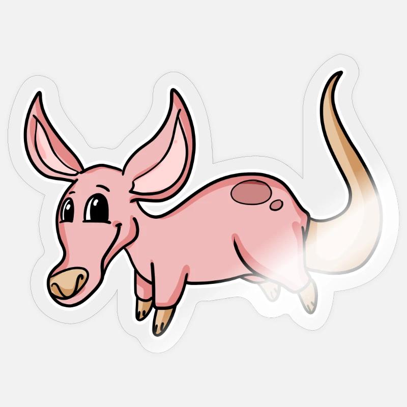 Erdferkel - Sticker Größe S (10 x 10 cm) - Transparent glänzend