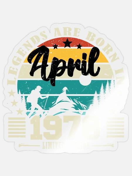 April 1978 Geburtstagsgeschenk April 1978. April - Sticker Größe S (10 x 10 cm) - Transparent glänzend