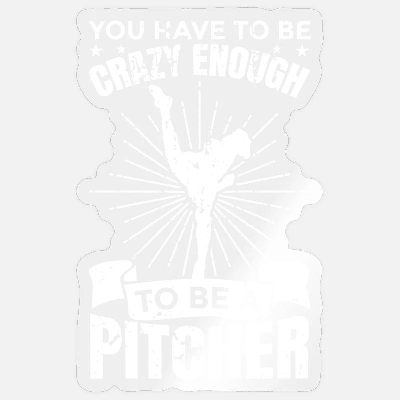 Baseball Pitcher - Sticker Größe S (10 x 10 cm) - Transparent glänzend