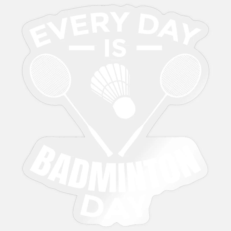 Badminton Routine - Sticker Größe S (10 x 10 cm) - Transparent glänzend