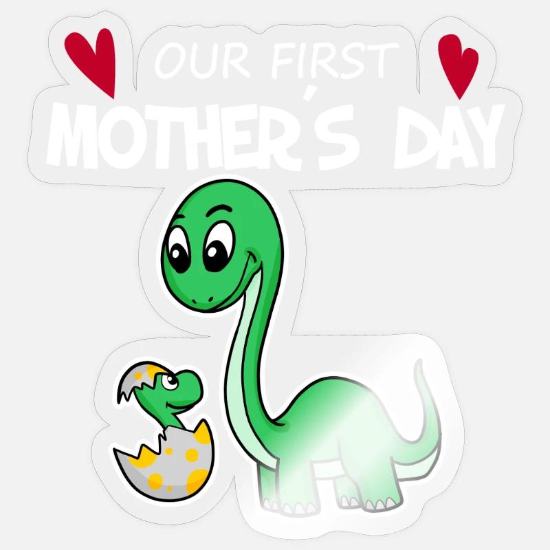 Muttertag - erster Muttertag Geschenk - Sticker Größe S (10 x 10 cm) - Transparent glänzend