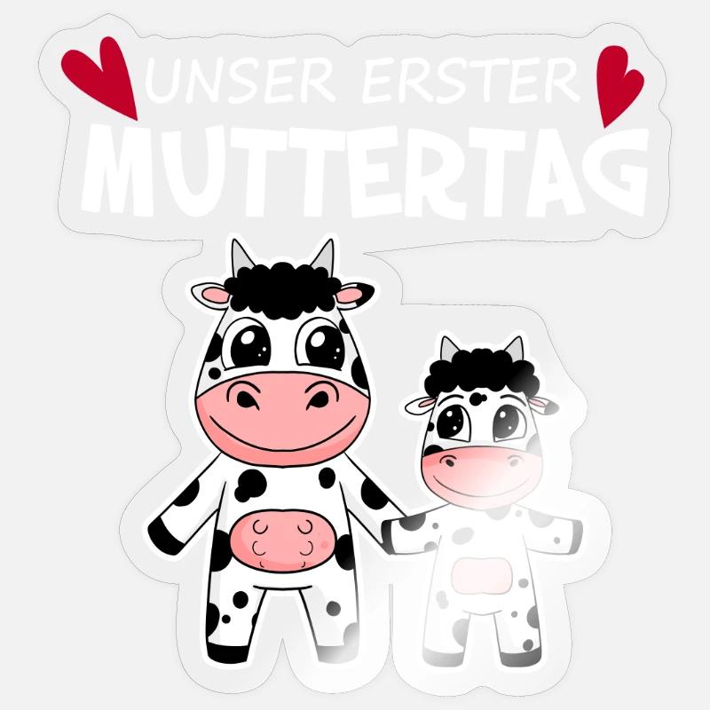 Muttertag - erster Muttertag Geschenk - Sticker Größe S (10 x 10 cm) - Transparent glänzend