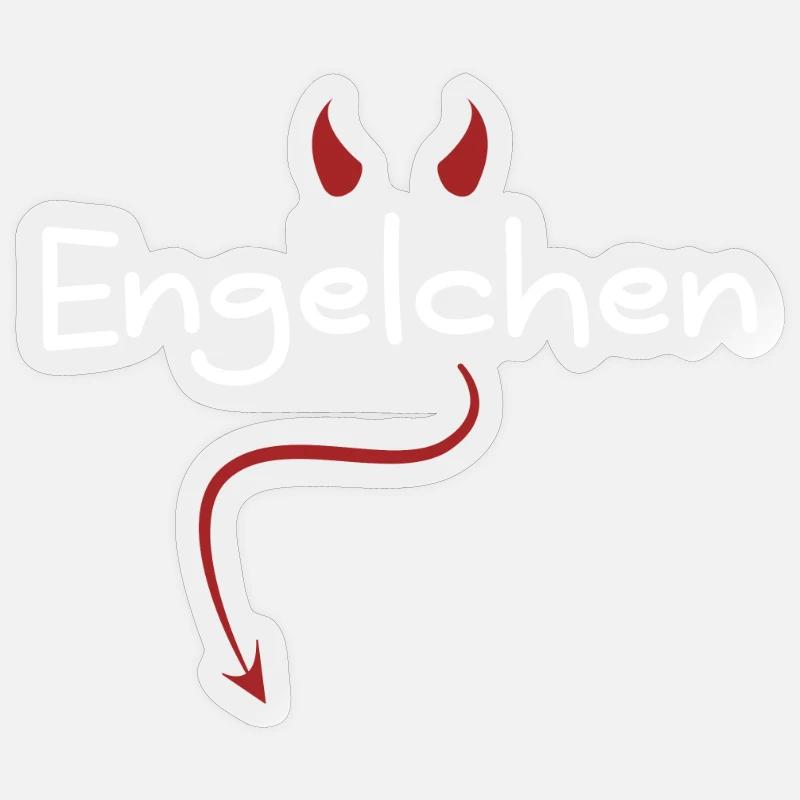 Engelchen Engel Kostüm Teufelchen oder Engelchen Sticker Größe S (10 x 10 cm)