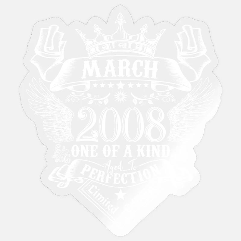 Mars 2008 anniversaire Mars 2008 Mars - Sticker taille S (10 x 10 cm) - brillant transparent