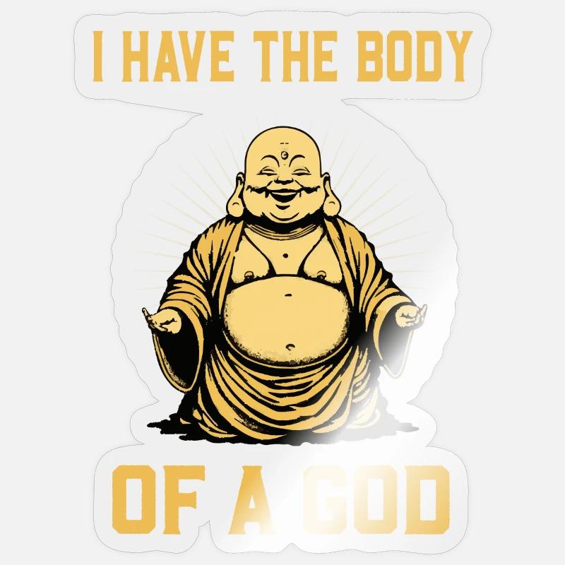 Buddha Körper Eines Gottes Meditation Buddhist - Sticker Größe S (10 x 10 cm) - Transparent glänzend
