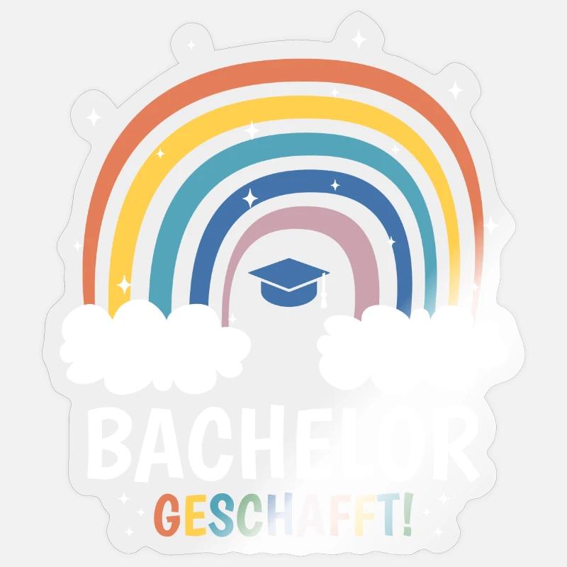 Bachelor Absolventin - Sticker Größe S (10 x 10 cm) - Transparent glänzend