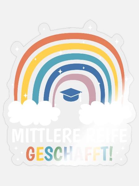 Mittlere Reife Geschafft - Sticker Größe S (10 x 10 cm) - Transparent glänzend