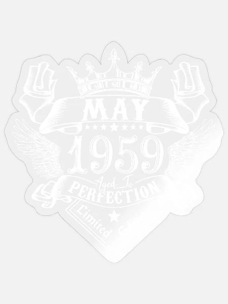 Mai 1959 | Mai 1959 Jahrestag 1959 - Sticker Größe S (10 x 10 cm) - Transparent glänzend