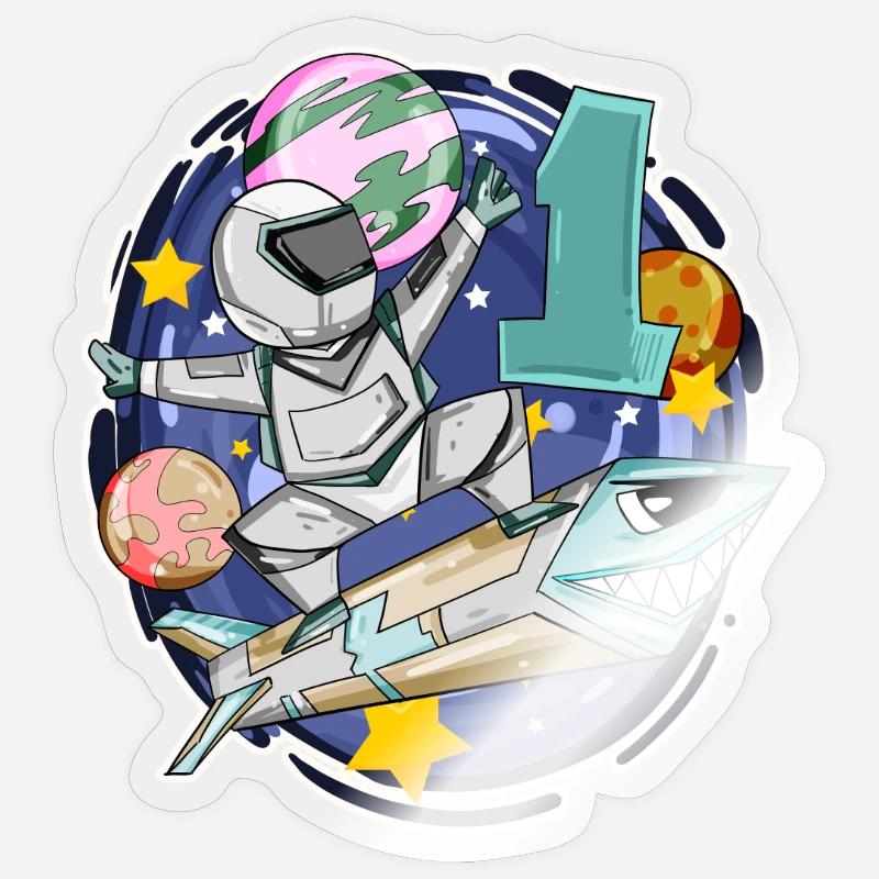 1 Jahr alt - Einschulung - Gewinner - Sticker Größe S (10 x 10 cm) - Transparent glänzend