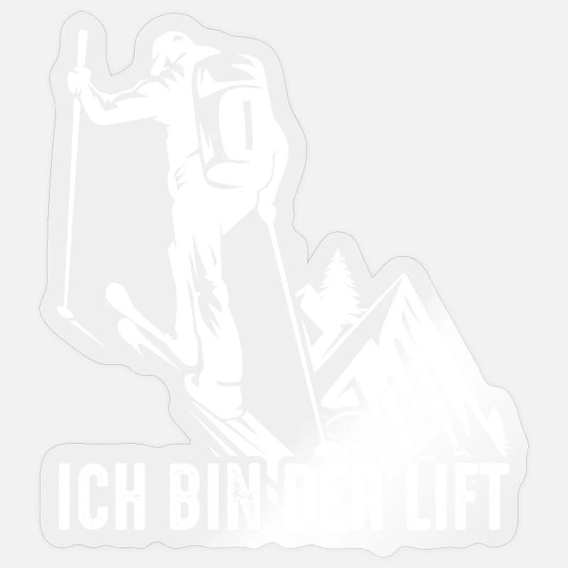 Ich bin der Lift - Sticker Größe S (10 x 10 cm) - Transparent glänzend