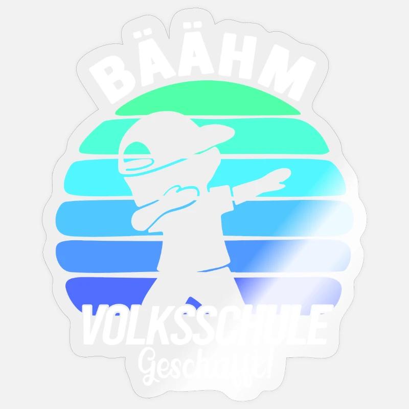Volksschule Geschafft 2024 Absolvent Abgänger - Sticker Größe S (10 x 10 cm) - Transparent glänzend
