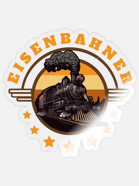 Eisenbahner Dampflok Eisenbahn Retro Liebhaber - Sticker Größe S (10 x 10 cm) - Transparent glänzend