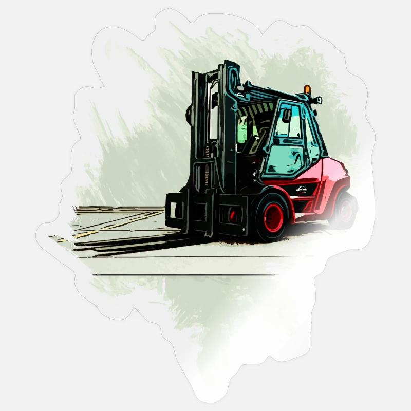 Gabelstapler - Sticker Größe S (10 x 10 cm) - Transparent glänzend