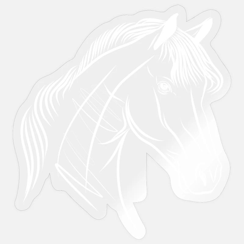 Beau cheval - Sticker taille S (10 x 10 cm) - brillant transparent