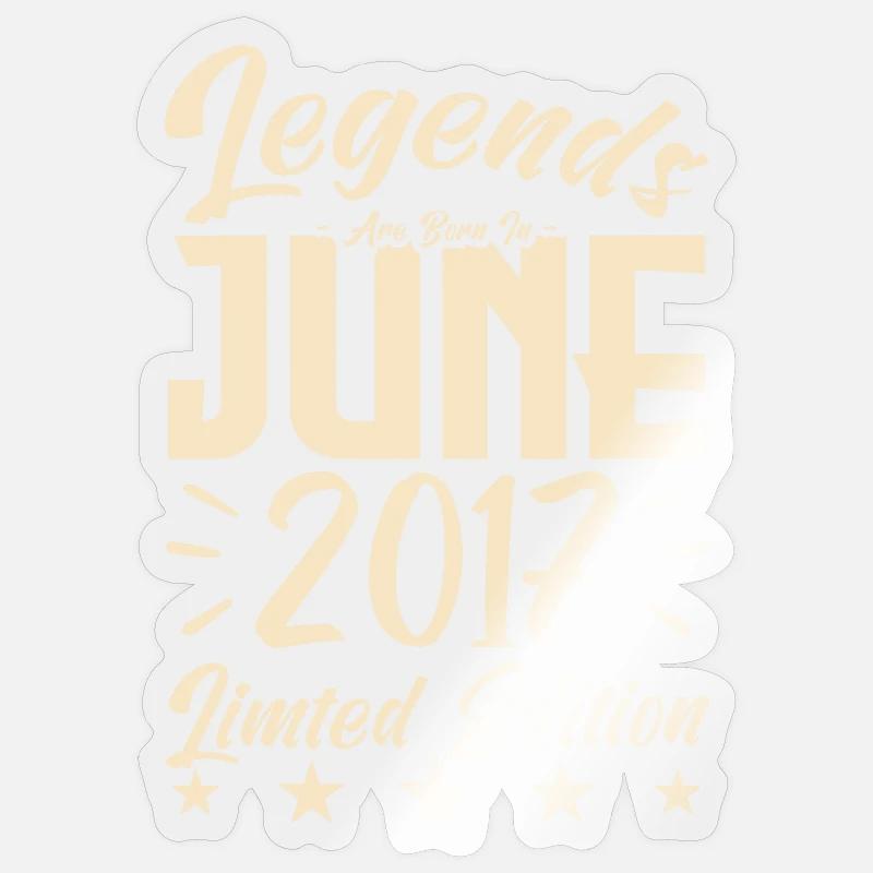 Geboren Juni 2017 Geburtstagsgeschenk 2017. Sticker Größe S (10 x 10 cm)