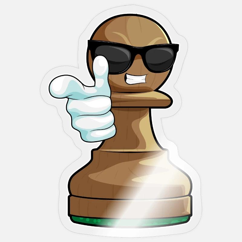 Schachfigur Bauer Schach - Sticker Größe S (10 x 10 cm) - Transparent glänzend