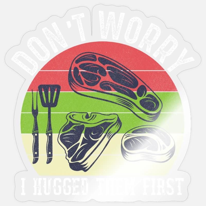 Metzger Schlachttier Fleischschneider BBQ Sticker Größe S (10 x 10 cm)