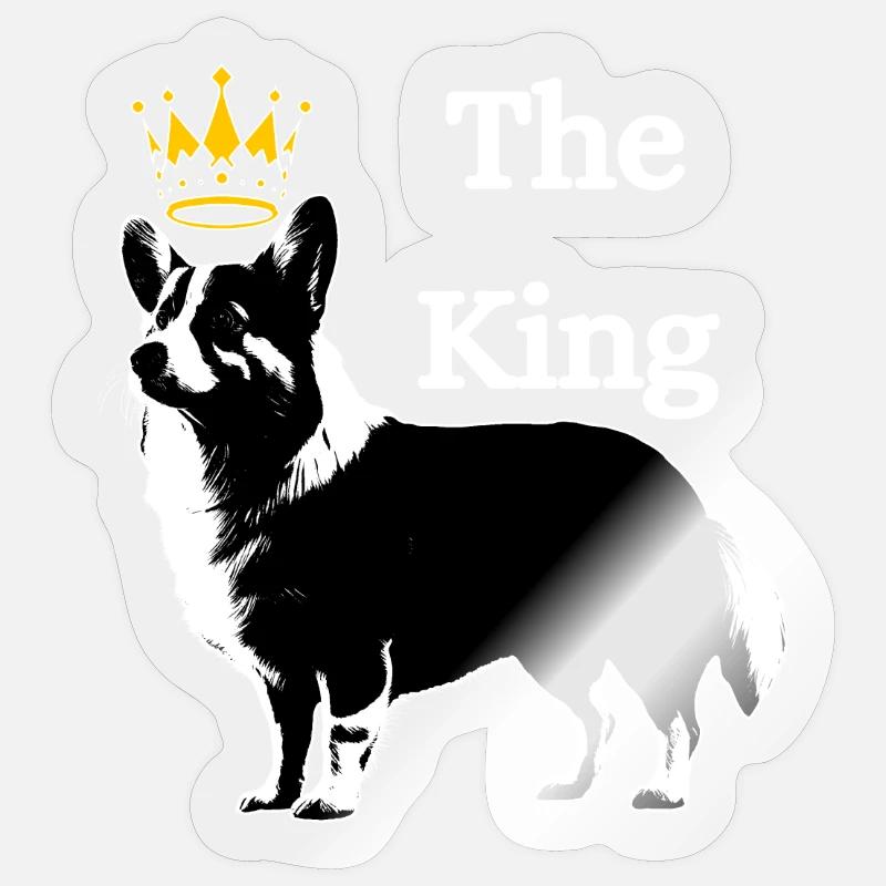 Der Corgi-Hund mit Krone Sticker Größe S (10 x 10 cm)